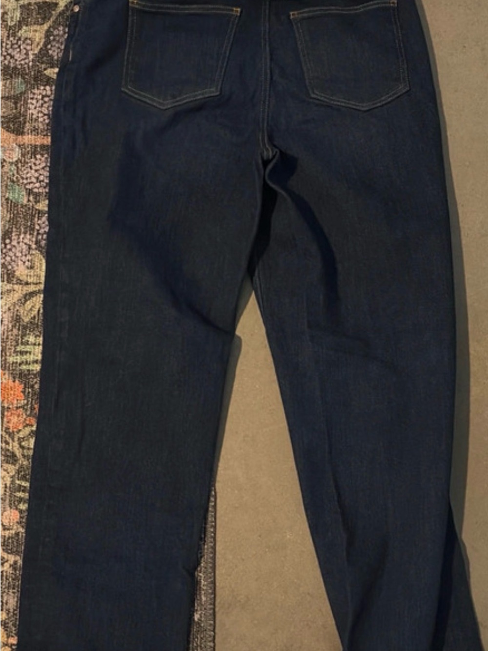 Loft Curvy Boyfriend Dark Wash Jeans with Classic Back Pocket Styling